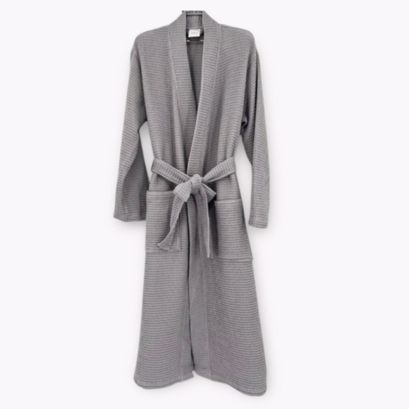 NWT Quince Organic Turkish Waffle Robe Grey Sz S - Picture 7 of 7